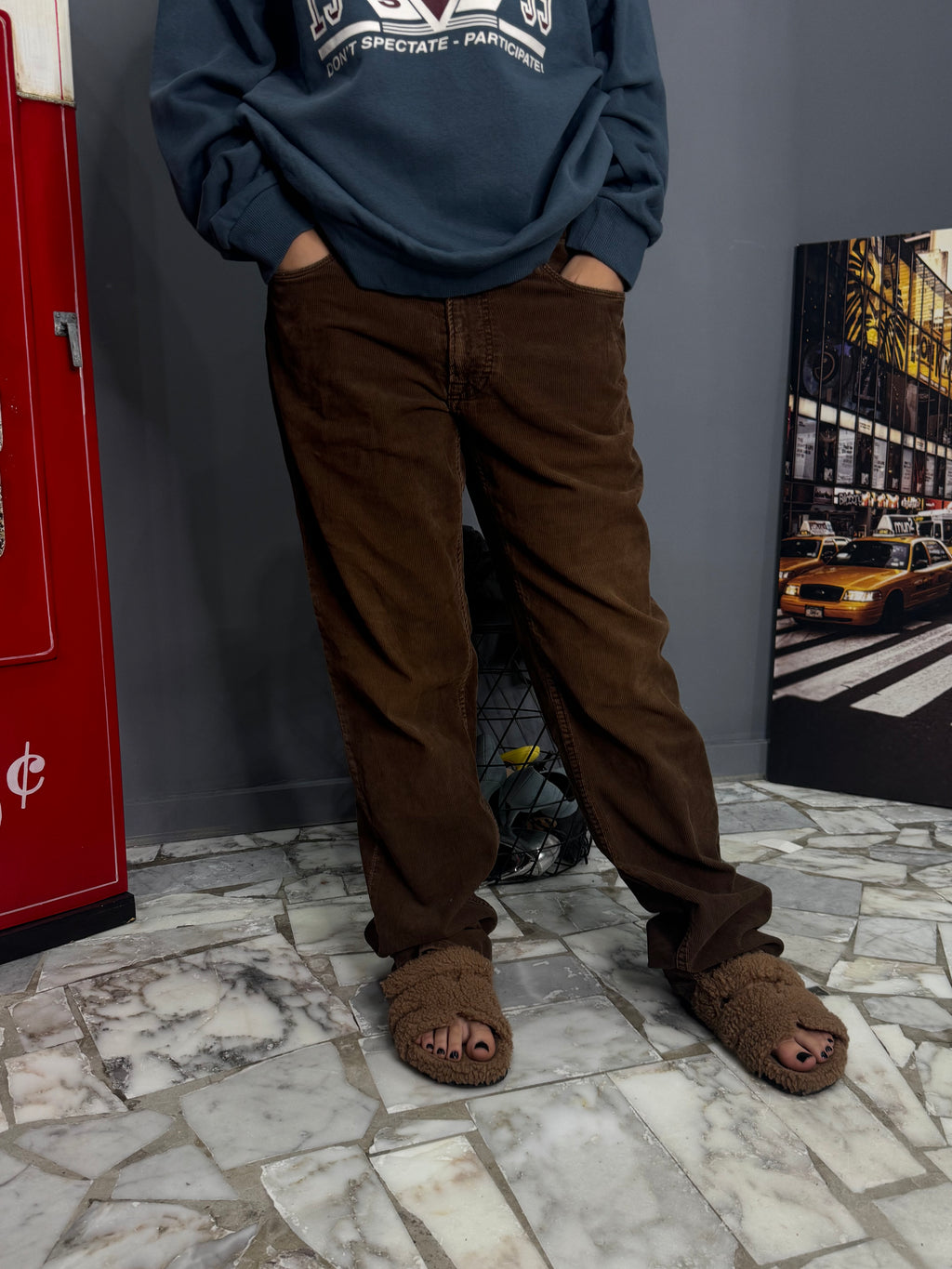 Denim costina marrone