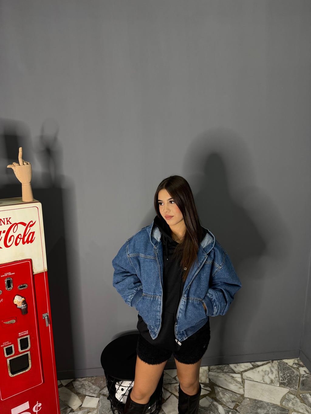 Giacca in denim outlet Bershka