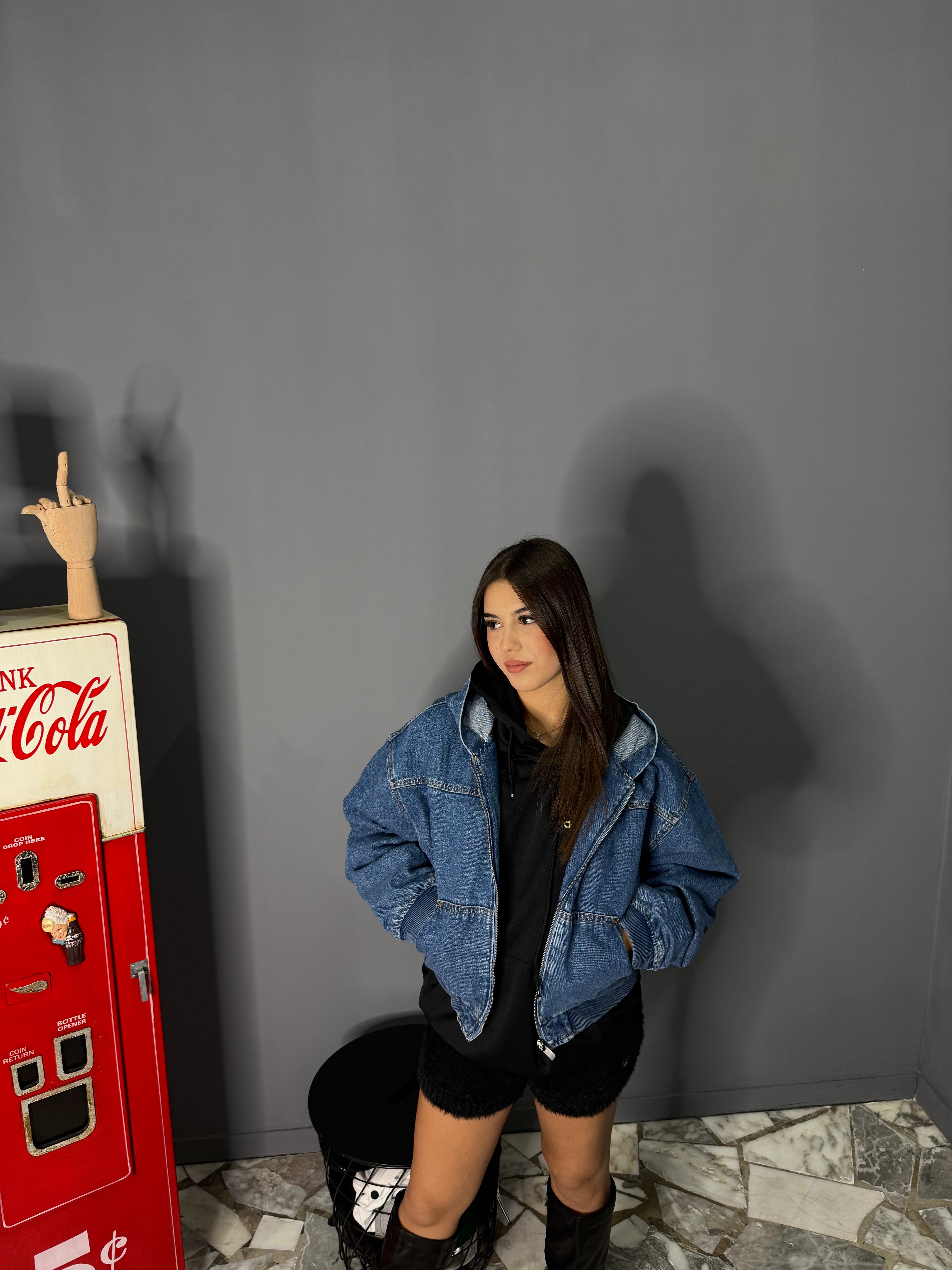 Giacca in denim outlet Bershka