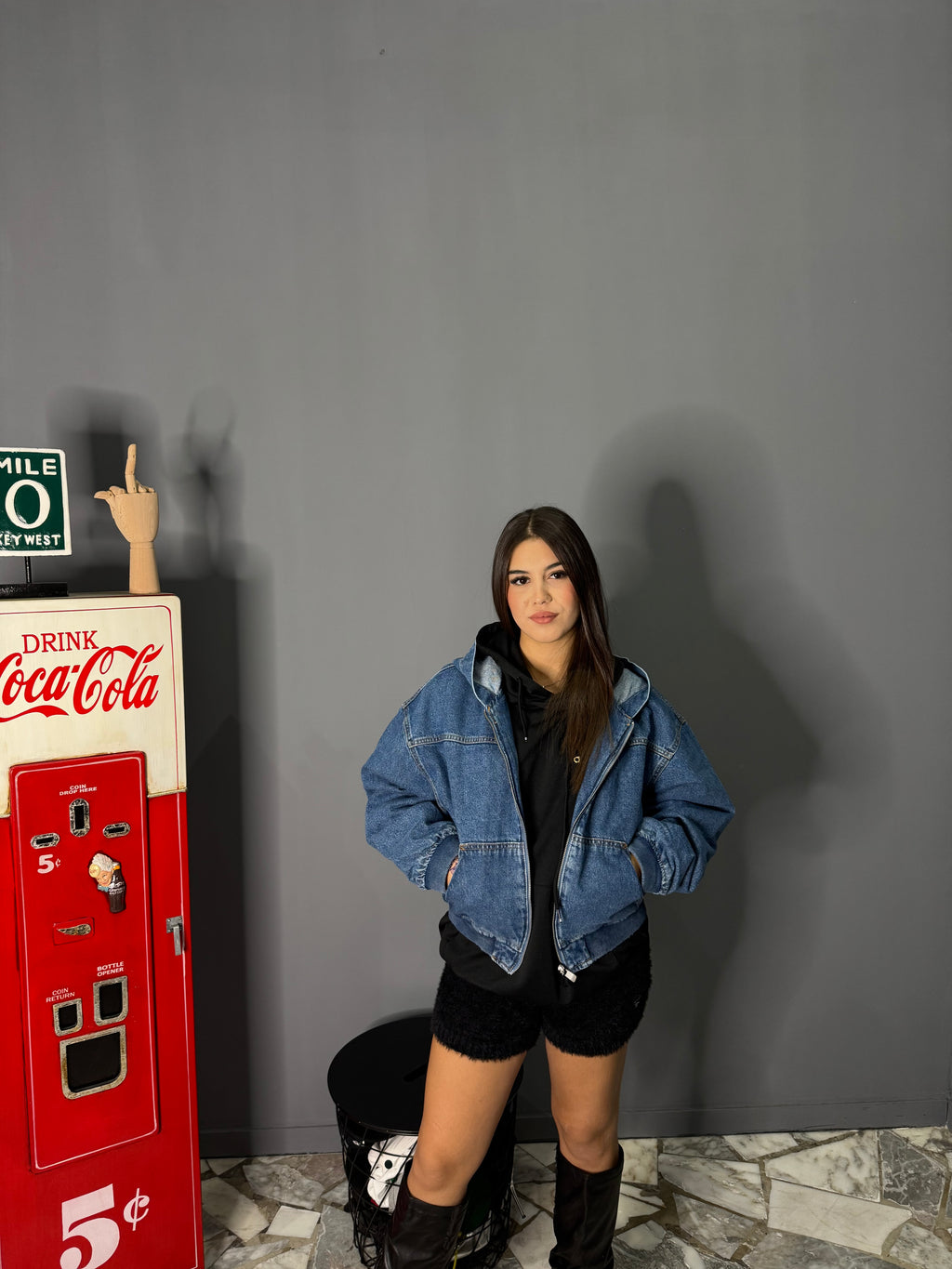 Giacca in denim outlet Bershka