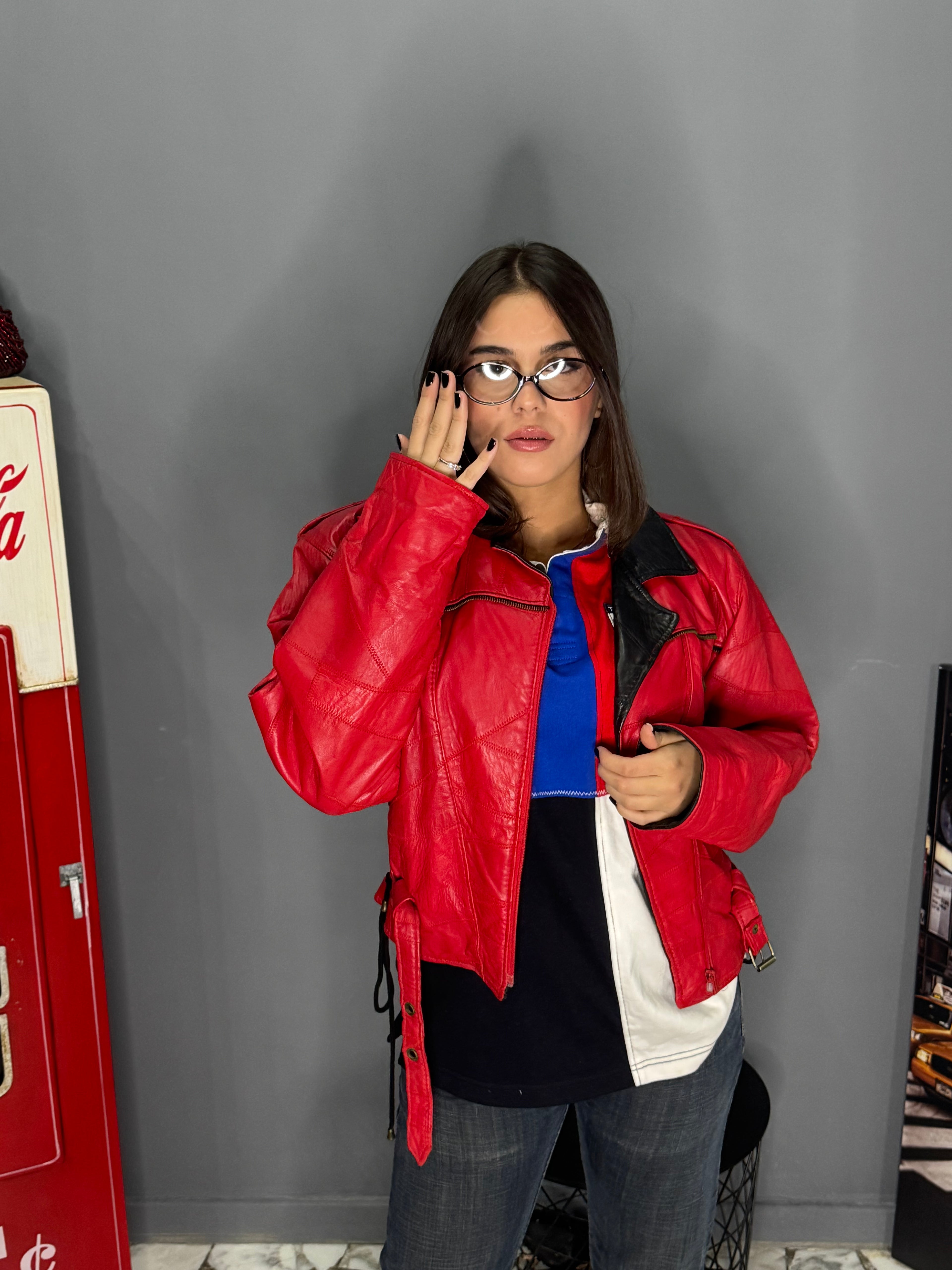 Giacca doppio colore Vera pelle