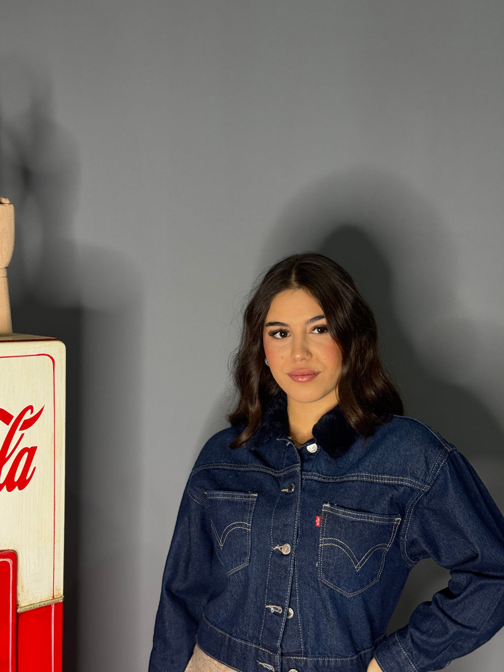 Giacca levi’s con collo in pelliccia