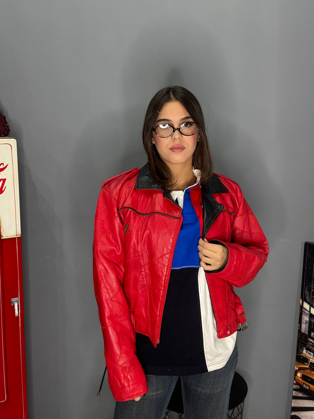 Giacca doppio colore Vera pelle