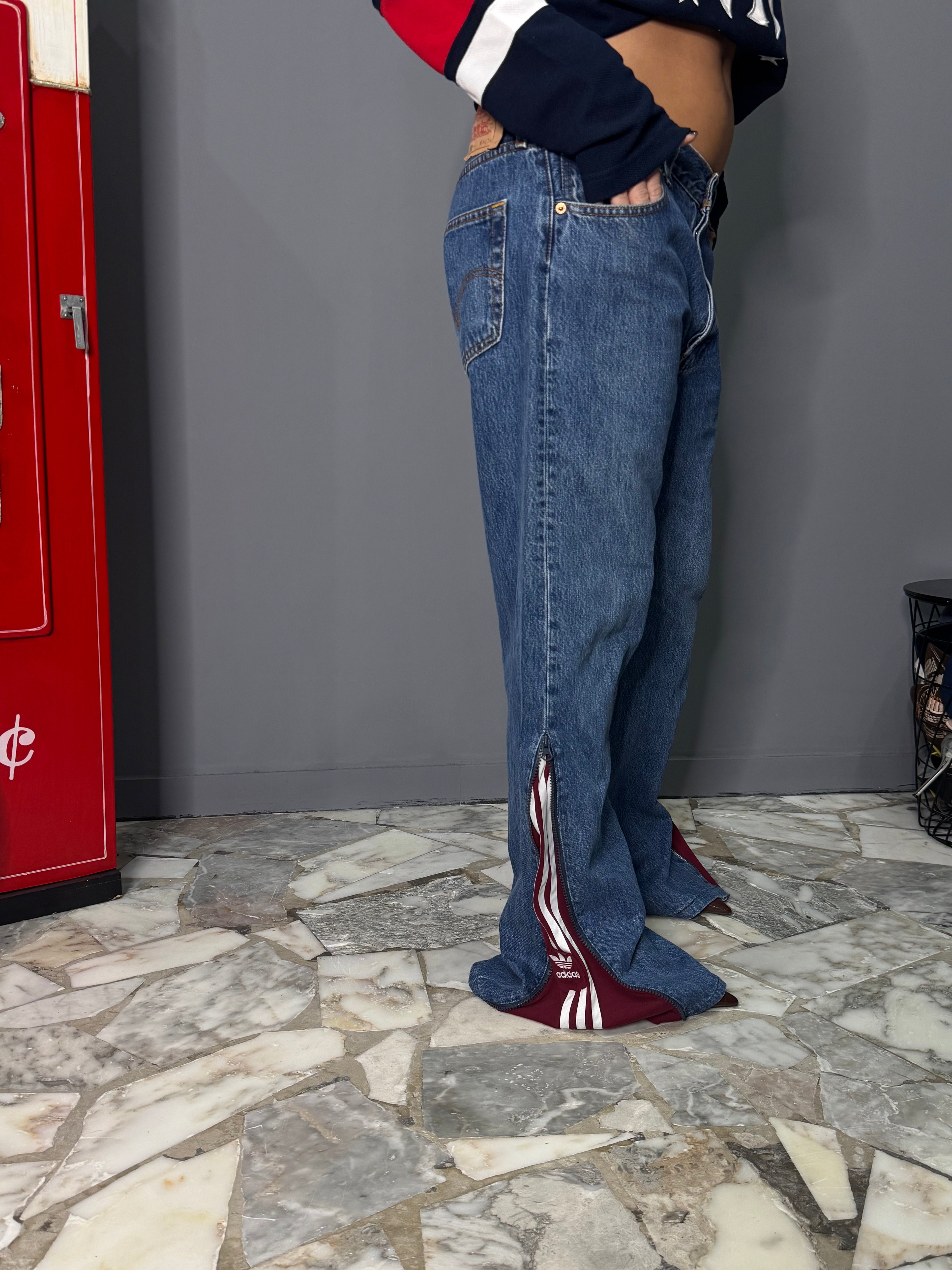 Denim custom Adidas e levi’s