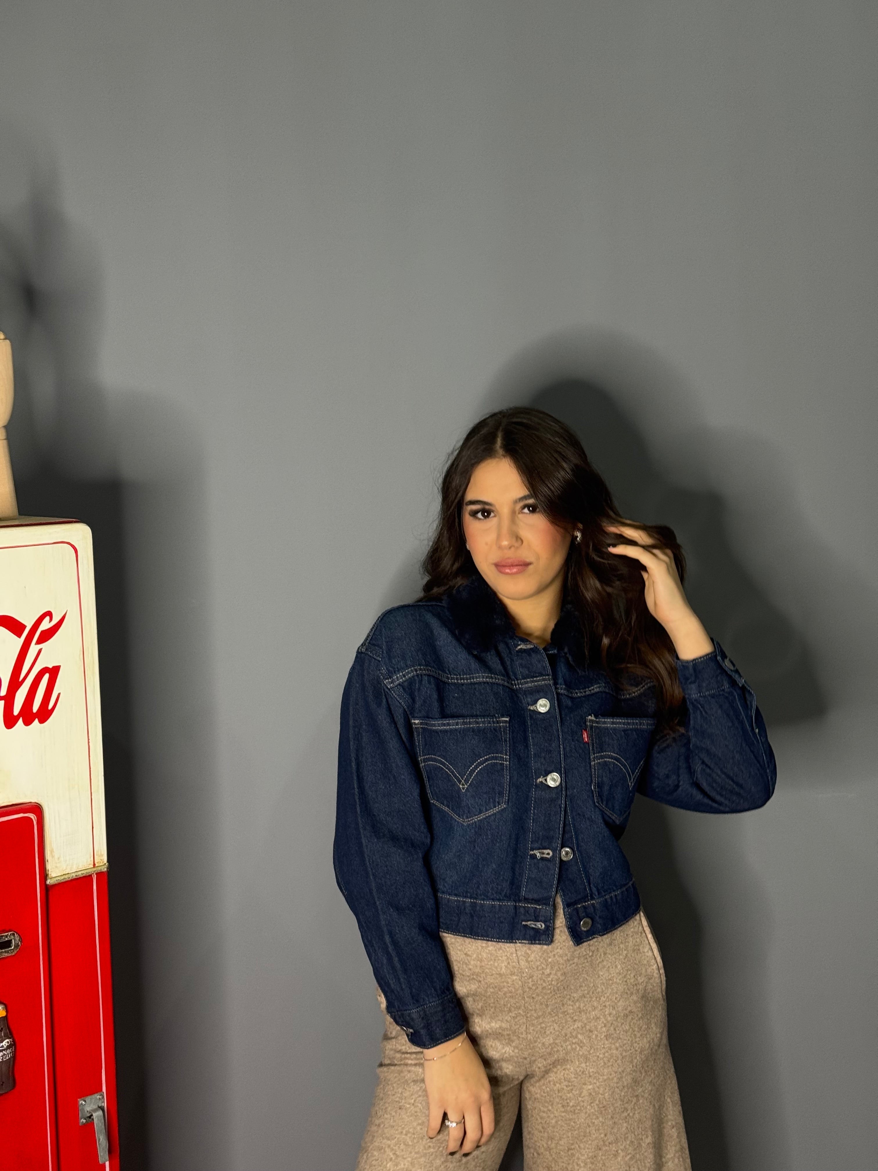 Giacca levi’s con collo in pelliccia